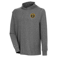 Denver Nuggets Antigua Saga Long Sleeve basketball Hoodie basketball T-Shirt - Heather Black