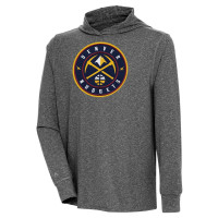 Denver Nuggets Antigua Saga Long Sleeve basketball Hoodie basketball T-Shirt - Heather Black