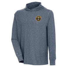 Denver Nuggets Antigua Saga Long Sleeve basketball Hoodie basketball T-Shirt - Heather Navy
