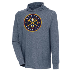Denver Nuggets Antigua Saga Long Sleeve basketball Hoodie basketball T-Shirt - Heather Navy