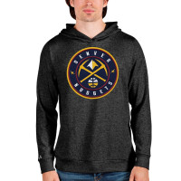 Denver Nuggets Antigua Logo Absolute Pullover basketball Hoodie - Heathered Black
