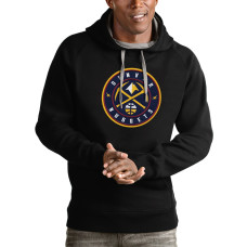 Denver Nuggets Antigua Logo Victory Pullover basketball Hoodie - Black