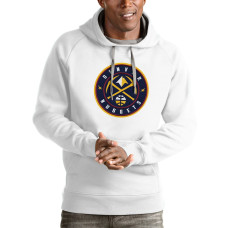 Denver Nuggets Antigua Logo Victory Pullover basketball Hoodie - White