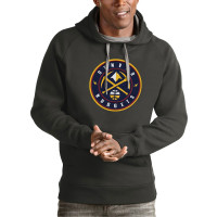 Denver Nuggets Antigua Team Logo Victory Pullover basketball Hoodie - Charcoal