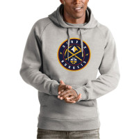 Denver Nuggets Antigua Team Logo Victory Pullover basketball Hoodie - Heather Gray