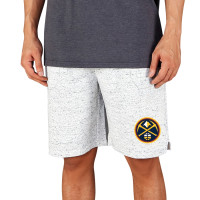 Denver Nuggets Concepts Sport Throttle Knit Jam basketball Shorts - White/Charcoal