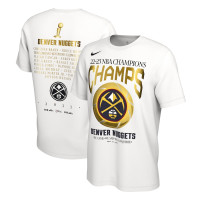 Denver Nuggets Nike 2023 NBA Finals Champions Celebration Roster basketball T-Shirt - White