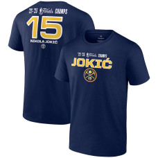 Nikola Jokic Denver Nuggets Fanatics Branded 2023 NBA Finals Champions Dunk Player basketball T-Shirt - Navy