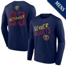 Men's Trey Alexander # 23 Denver Nuggets Hustle Long Sleeve Navy T-Shirt