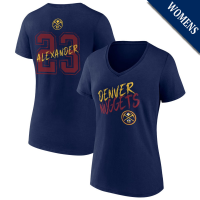 Women's Trey Alexander # 23 Denver Nuggets Hustle V-Neck Navy T-Shirt Women's Trey Alexander # 23 Denver Nuggets Hustle V-Neck Navy T-Shirt