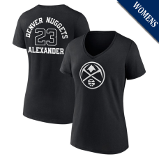 Women's Trey Alexander # 23 Denver Nuggets Player Monochrome V-Neck Black T-Shirt