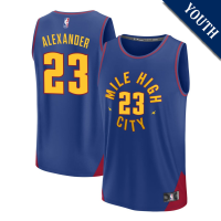 Youth Trey Alexander # 23 Denver Nuggets Fast Break Replica Statement Edition Blue Jersey