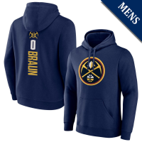 Men's Christian Braun # 0 Denver Nuggets Playmaker Player Navy Pullover Hoodie
