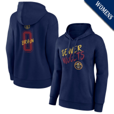 Women's Christian Braun # 0 Denver Nuggets Hustle Navy Pullover Hoodie