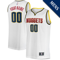 Men's Custom Denver Nuggets Fast Break Replica Association Edition White Jersey Men's Custom Denver Nuggets Fast Break Replica Association Edition White Jersey