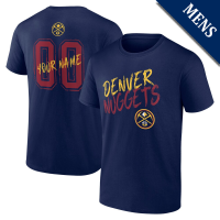 Men's Custom Denver Nuggets Hustle Navy T-Shirt Men's Custom Denver Nuggets Hustle Navy T-Shirt