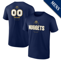 Men's Custom Denver Nuggets Personalized Name & Number Midfielder Navy T-Shirt Men's Custom Denver Nuggets Personalized Name & Number Midfielder Navy T-Shirt