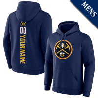 Men's Custom Denver Nuggets Playmaker Personalized Name & Number Navy Pullover Hoodie Men's Custom Denver Nuggets Playmaker Personalized Name & Number Navy Pullover Hoodie