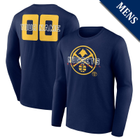 Men's Custom Denver Nuggets Stellar Personalized Name & Number Long Sleeve Navy T-Shirt Men's Custom Denver Nuggets Stellar Personalized Name & Number Long Sleeve Navy T-Shirt