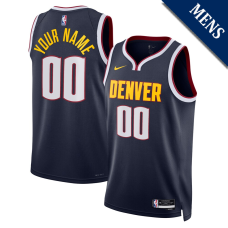 Men's Custom Denver Nuggets Swingman Navy Icon Edition Jersey