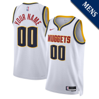 Men's Custom Denver Nuggets Swingman White Association Edition Jersey Men's Custom Denver Nuggets Swingman White Association Edition Jersey
