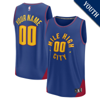 Youth Custom Denver Nuggets Fast Break Replica Statement Edition Blue Jersey Youth Custom Denver Nuggets Fast Break Replica Statement Edition Blue Jersey