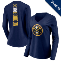 Women's Aaron Gordon # 32 Denver Nuggets Playmaker Player Long Sleeve V-Neck Navy T-Shirt Women's Aaron Gordon # 32 Denver Nuggets Playmaker Player Long Sleeve V-Neck Navy T-Shirt