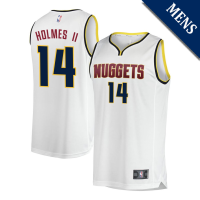 Men's DaRon Holmes II # 14 Denver Nuggets Fast Break Replica Association Edition White Jersey