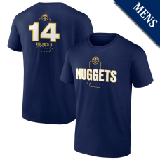 Men's DaRon Holmes II # 14 Denver Nuggets Player Midfielder Navy T-Shirt