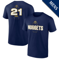 Men's Spencer Jones # 21 Denver Nuggets Player Midfielder Navy T-Shirt Men's Spencer Jones # 21 Denver Nuggets Player Midfielder Navy T-Shirt