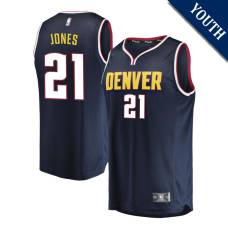 Youth Spencer Jones # 21 Denver Nuggets Fast Break Replica Navy Icon Edition Jersey