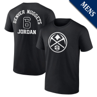 Men's DeAndre Jordan # 6 Denver Nuggets Player Monochrome Black T-Shirt