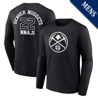 Men's Zeke Nnaji # 22 Denver Nuggets Player Monochrome Long Sleeve Black T-Shirt Men's Zeke Nnaji # 22 Denver Nuggets Player Monochrome Long Sleeve Black T-Shirt