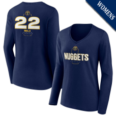 Women's Zeke Nnaji # 22 Denver Nuggets Player Midfielder Long Sleeve V-Neck Navy T-Shirt Women's Zeke Nnaji # 22 Denver Nuggets Player Midfielder Long Sleeve V-Neck Navy T-Shirt