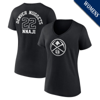 Women's Zeke Nnaji # 22 Denver Nuggets Player Monochrome V-Neck Black T-Shirt Women's Zeke Nnaji # 22 Denver Nuggets Player Monochrome V-Neck Black T-Shirt