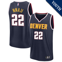 Youth Zeke Nnaji # 22 Denver Nuggets Fast Break Replica Navy Icon Edition Jersey