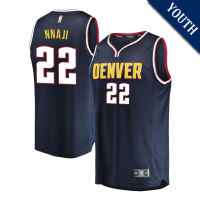 Youth Zeke Nnaji # 22 Denver Nuggets Fast Break Replica Navy Icon Edition Jersey