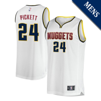 Men's Jalen Pickett # 24 Denver Nuggets Fast Break Replica Association Edition White Jersey Men's Jalen Pickett # 24 Denver Nuggets Fast Break Replica Association Edition White Jersey