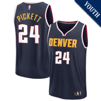 Youth Jalen Pickett # 24 Denver Nuggets Fast Break Replica Navy Icon Edition Jersey