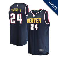 Youth Jalen Pickett # 24 Denver Nuggets Fast Break Replica Navy Icon Edition Jersey