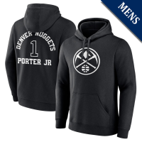 Men's Michael Porter Jr # 1 Denver Nuggets Player Monochrome Black Pullover Hoodie Men's Michael Porter Jr # 1 Denver Nuggets Player Monochrome Black Pullover Hoodie