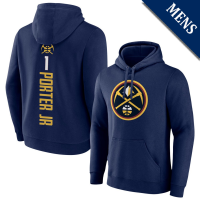 Men's Michael Porter Jr # 1 Denver Nuggets Playmaker Player Navy Pullover Hoodie