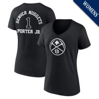 Women's Michael Porter Jr # 1 Denver Nuggets Player Monochrome V-Neck Black T-Shirt Women's Michael Porter Jr # 1 Denver Nuggets Player Monochrome V-Neck Black T-Shirt