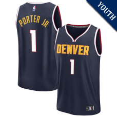 Youth Michael Porter Jr # 1 Denver Nuggets Fast Break Replica Navy Icon Edition Jersey