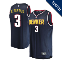 Youth Julian Strawther # 3 Denver Nuggets Fast Break Replica Navy Icon Edition Jersey