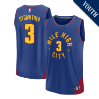 Youth Julian Strawther # 3 Denver Nuggets Fast Break Replica Statement Edition Blue Jersey Youth Julian Strawther # 3 Denver Nuggets Fast Break Replica Statement Edition Blue Jersey