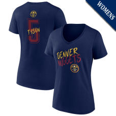 Women's Hunter Tyson # 5 Denver Nuggets Hustle V-Neck Navy T-Shirt