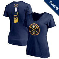 Women's Hunter Tyson # 5 Denver Nuggets Playmaker Player V-Neck Navy T-Shirt