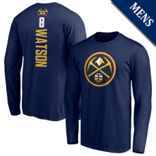 Men's Peyton Watson # 8 Denver Nuggets Playmaker Player Long Sleeve Navy T-Shirt Men's Peyton Watson # 8 Denver Nuggets Playmaker Player Long Sleeve Navy T-Shirt