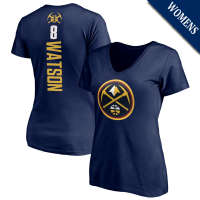 Women's Peyton Watson # 8 Denver Nuggets Playmaker Player V-Neck Navy T-Shirt